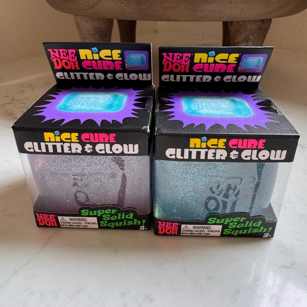 NeeDoh Nice Cube Glitter & Glow Set of 2!